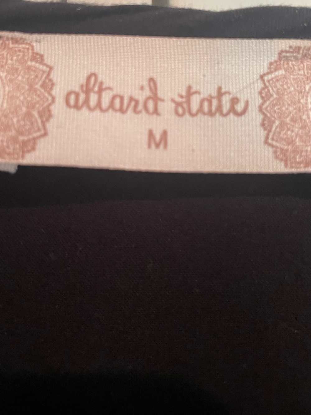 Altar'd State Black Bell Sleeve Top with Crochet Trim (M) - Picture 5 of 6